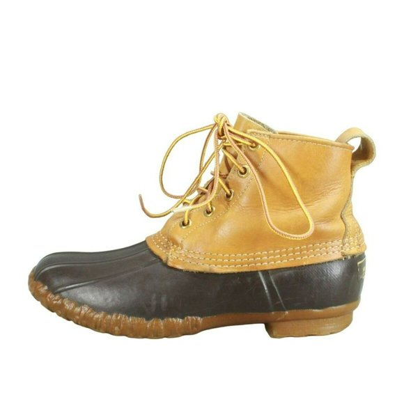 L.L. Bean Other - Vintage LL Bean Brown Leather Unlined Hunting Ankle Duck Boots Size 7 N